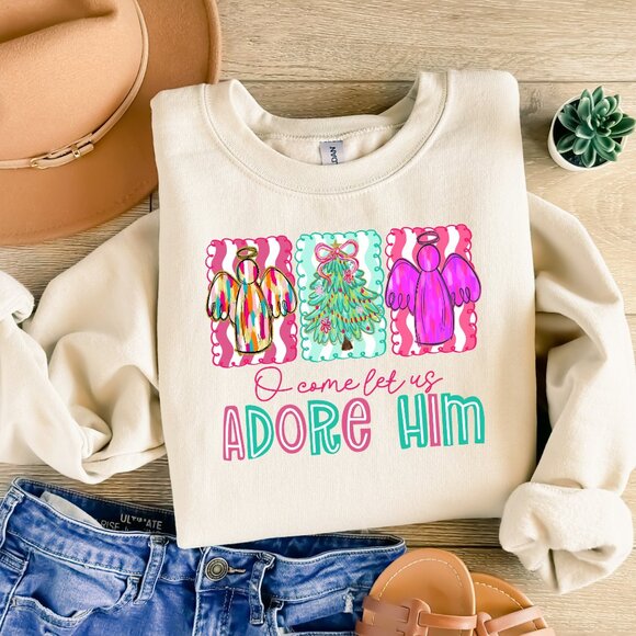 Christmas Adore Him Crewneck - Picture 1 of 1